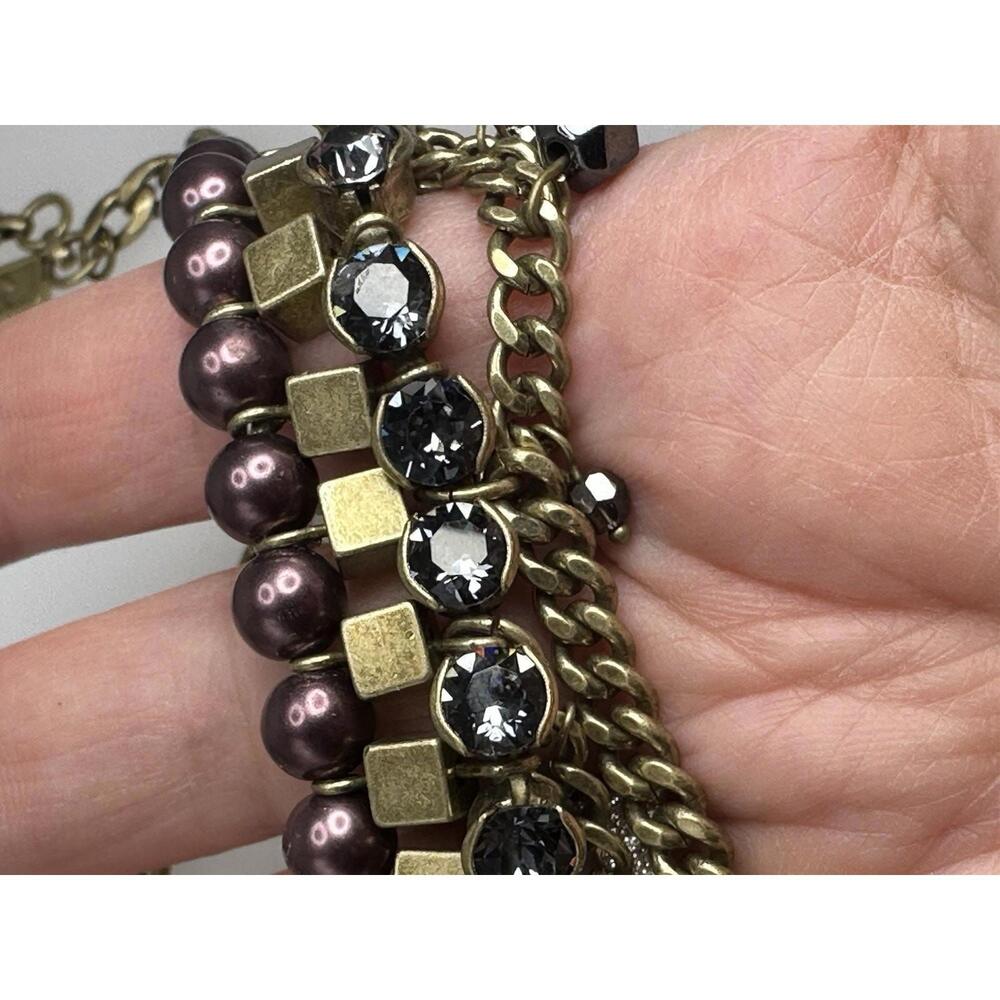 Silpada Blue Violet Necklace Glass Pearls Hematite Crystals KRN0033 18” - Picture 6 of 7